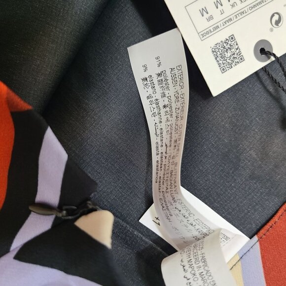 ZARA HIGH-WAIST PRINTED SKIRT ORANGE | 2396/066 SIZE M - Picture 10 of 14